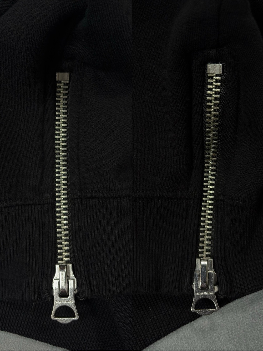 ACNE STUDIOS BIRD FL Black Cropped Avantgarde Y2K Zip Sweatshirt RRP600$ - Picture 11 of 15